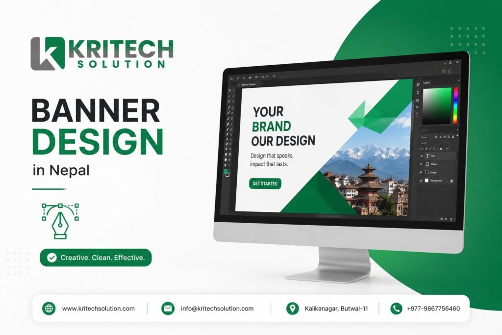 Creative and professional banner design services for digital and print by Kritech Solution Nepal