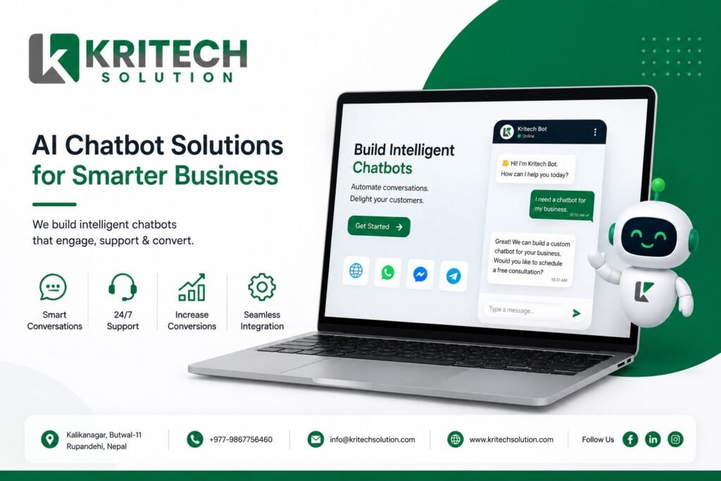 Chatbot development interface showing AI-powered conversation flow and customer support automation dashboard