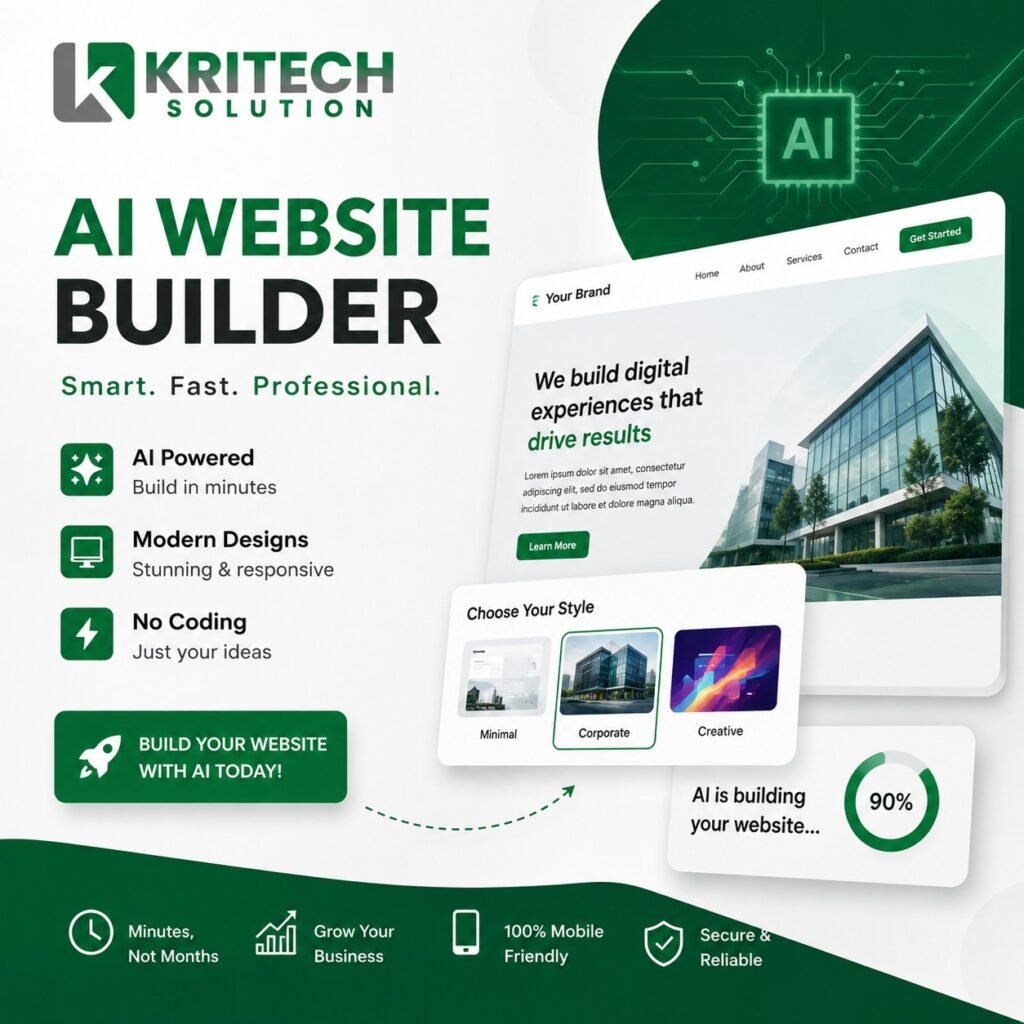 AI website builder platform used by Kritech Solutions for Nepal businesses