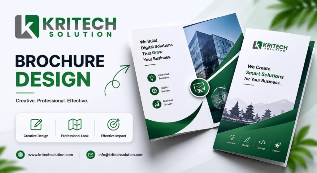 Creative brochure design services offered by Kritech Solutions in Nepal