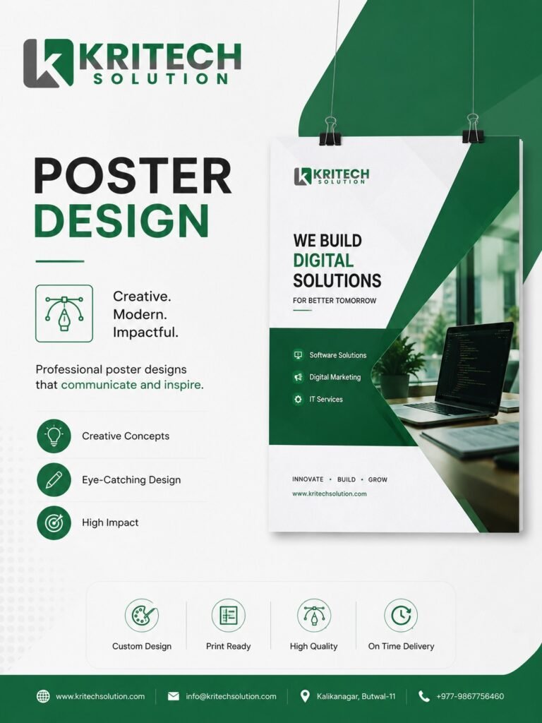 Creative and print-ready poster design services by Kritech Solutions in Nepal