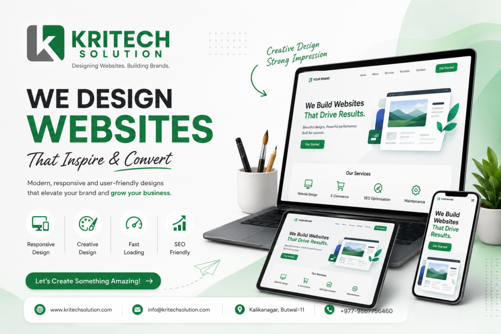 website design team building a modern responsive business website for a Nepal company